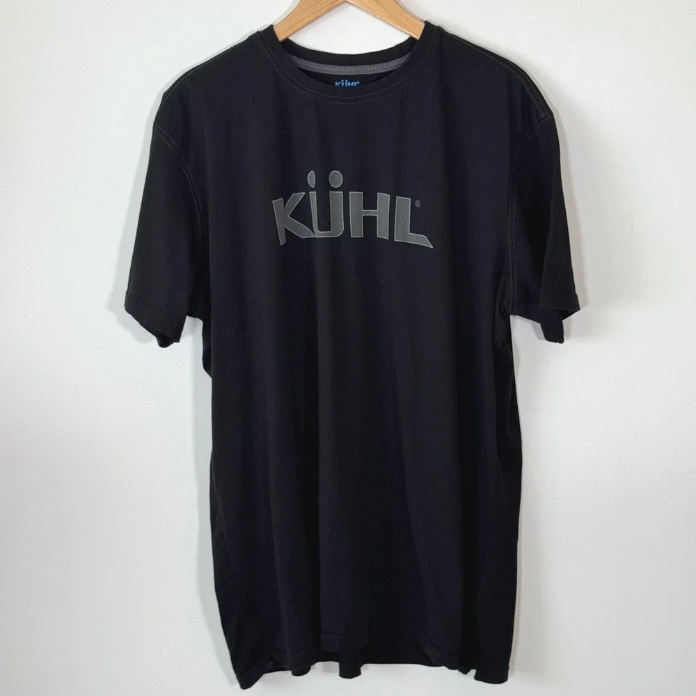 Kuhl Mens XXL Wildfibre Organic Cotton Graphic Tee Black Short Sleeve Shirt - Picture 1 of 7